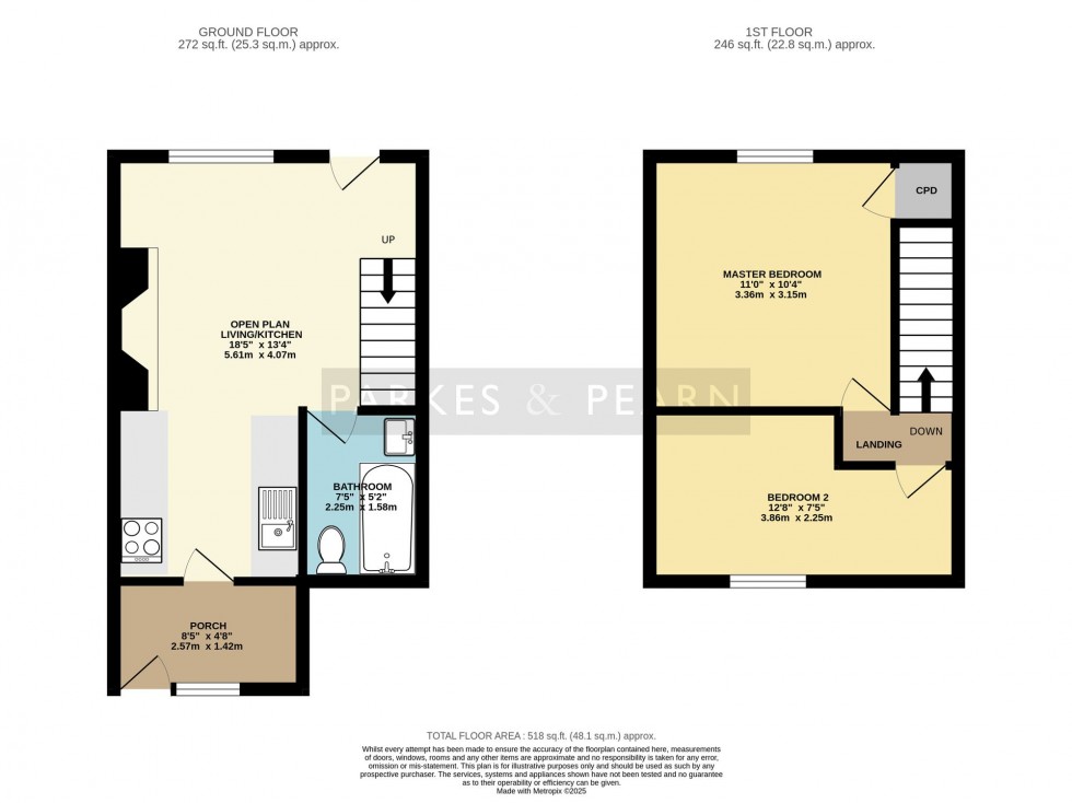 Floorplan for Castle Lane, Liskeard, PL14