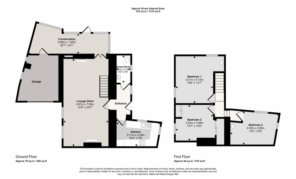 Floorplan for Tremar, Liskeard, PL14