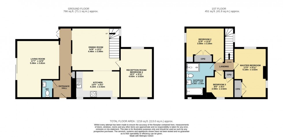 Floorplan for Horningtops, Rosevale Farm, PL14