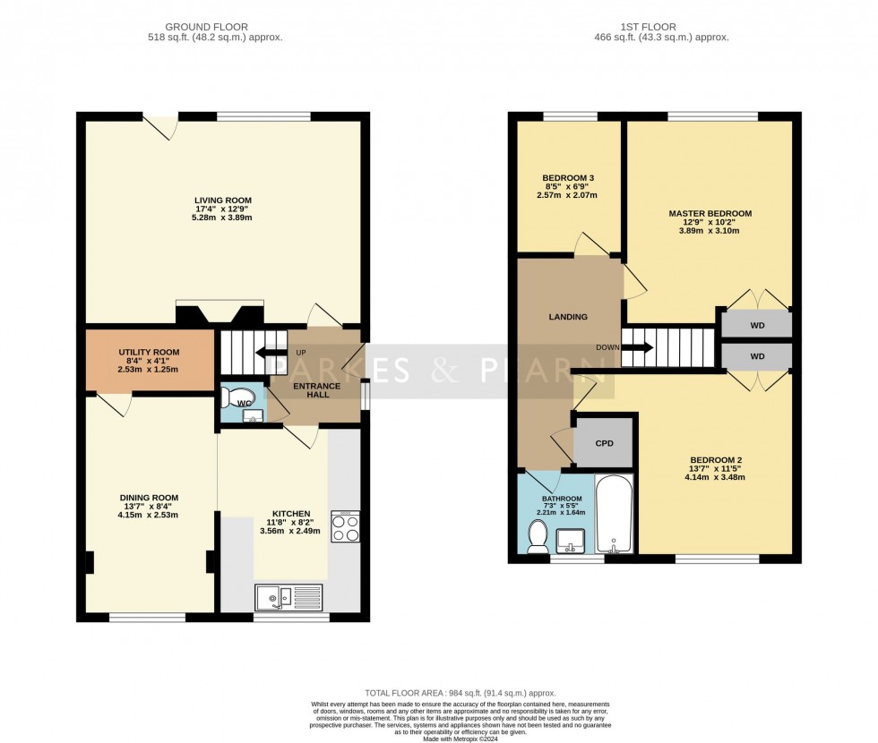 Floorplan for Penhale Meadow, St. Cleer, PL14