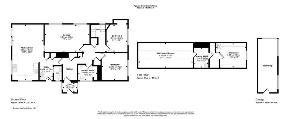Floorplan for Crow's Nest, Liskeard, PL14
