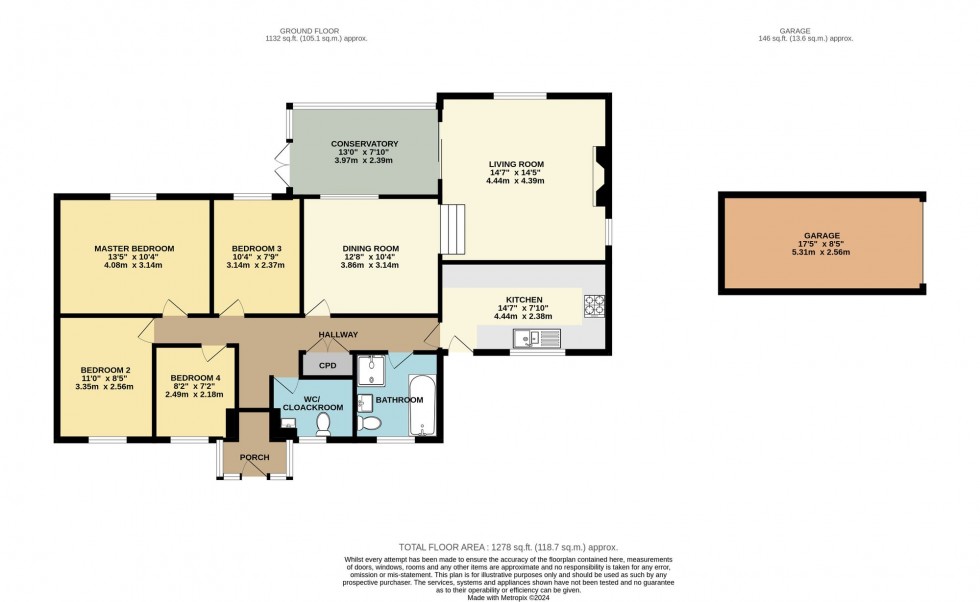 Floorplan for Valley View, St. Keyne, PL14